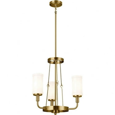3 Light Mini Chandelier In Homestead Style-21 Inches Tall And 19.75 Inches Wide-Natural Brass Finish    -Traditional Installation Kichler Lighting