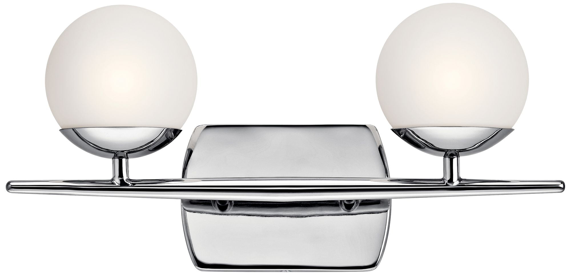 Jasper 16.5'' Chrome and White Globe Vanity Light