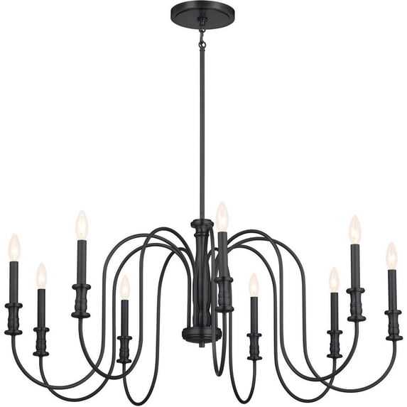 Kichler Karthe 42" Wide 9-Light Black Traditional Bent Arm Chandelier
