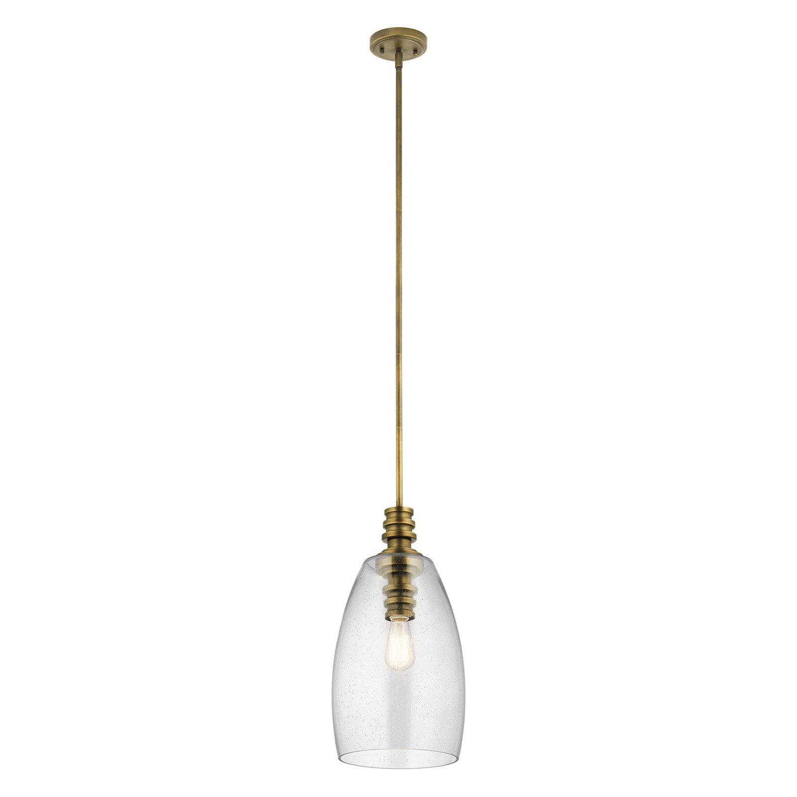 Lakum 10" Clear Glass and Brass Dome Pendant Light