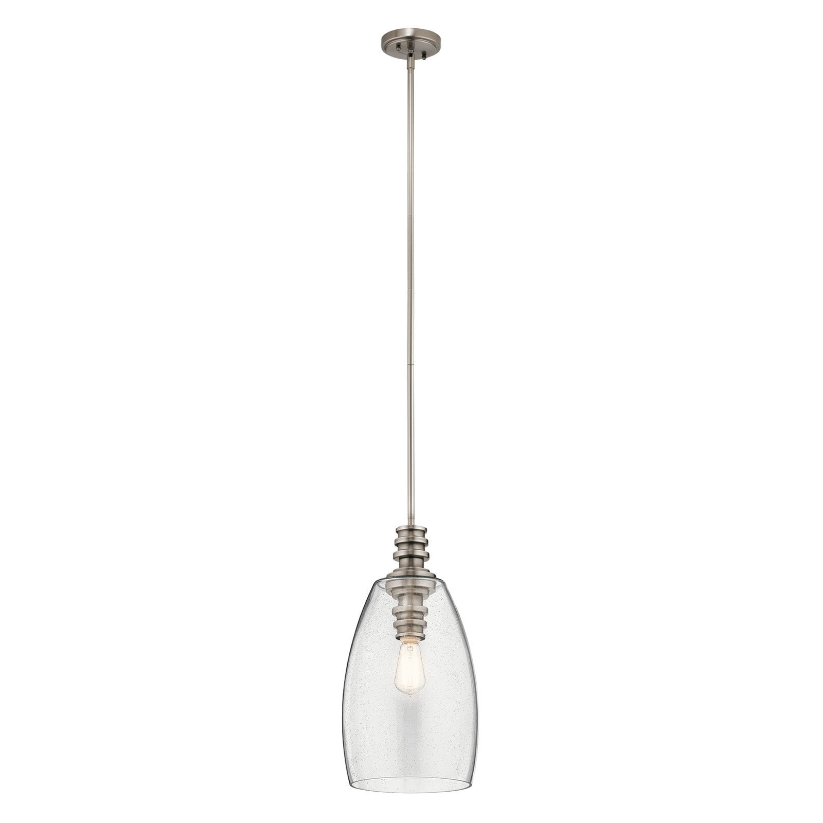 Classic Pewter Glass Dome Pendant Light