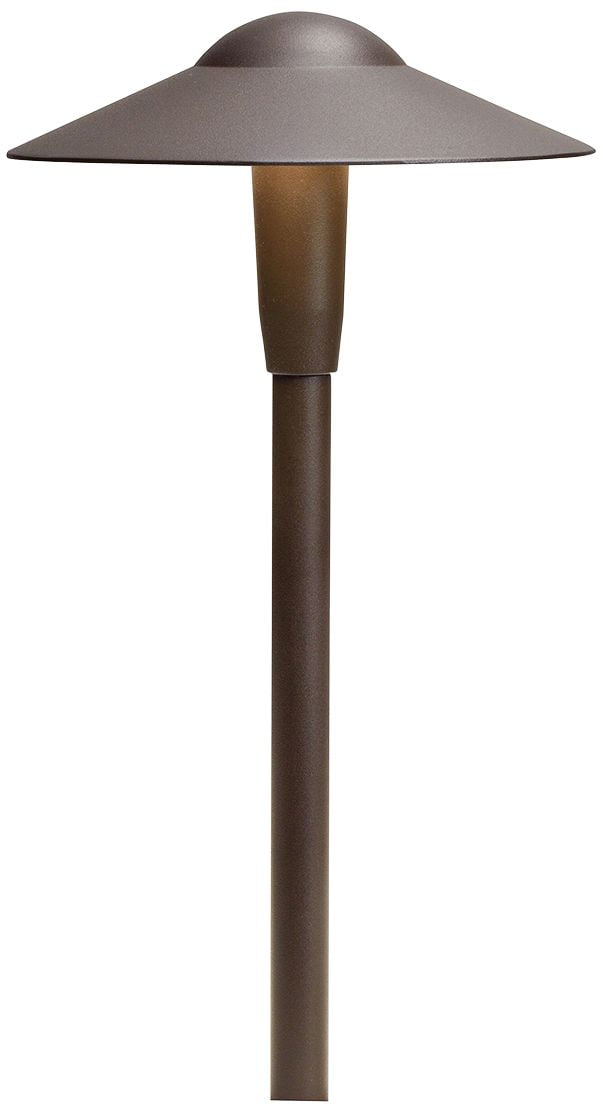 Distressed Bronze LED Pathway Light with Dome Shade