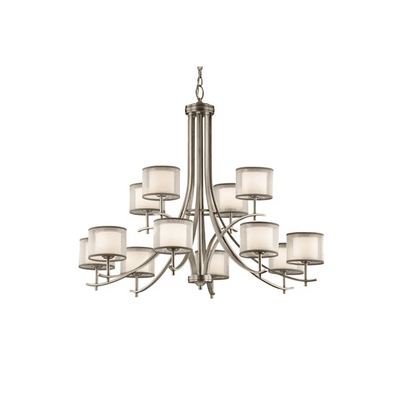 43151AP-Kichler Lighting-Tallie - Twelve Light 2-Tier Chandelier - 34.5 inches tall by 42 inches wide-Antique Pewter Finish    -Traditional