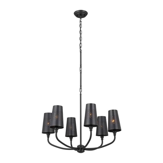 52508BK Kichler Lighting Adeena - 6 Light Chandelier In Traditional Style-19.5 Inches Tall and 26.75 Inches Wide-Black Finish -Traditional