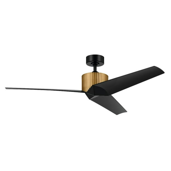 330130NBR Kichler Lighting Almere - 3 Blade Ceiling Fan In Modern Style-12.8 Inches Tall and 56 Inches Wide-Brushed Natural Brass Finish-Satin Black