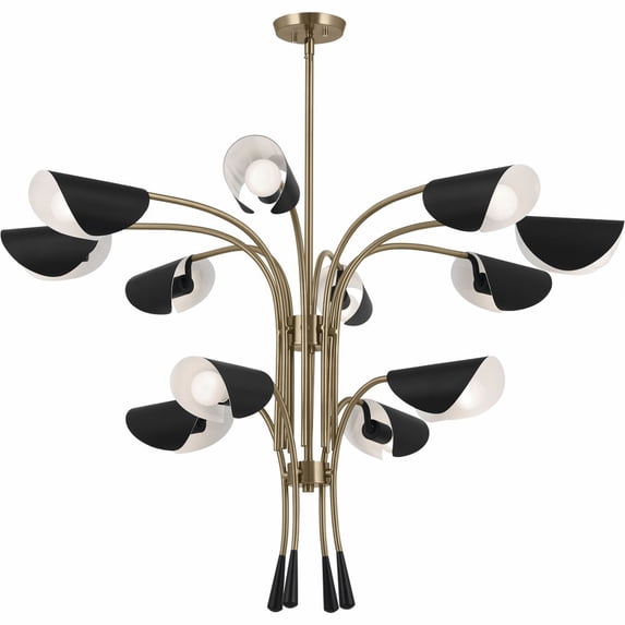 52561CPZBK-Kichler Lighting-Arcus - 12 Light Chandelier-29 Inches Tall and 46.25 Inches Wide-Champagne Bronze/Black Finish