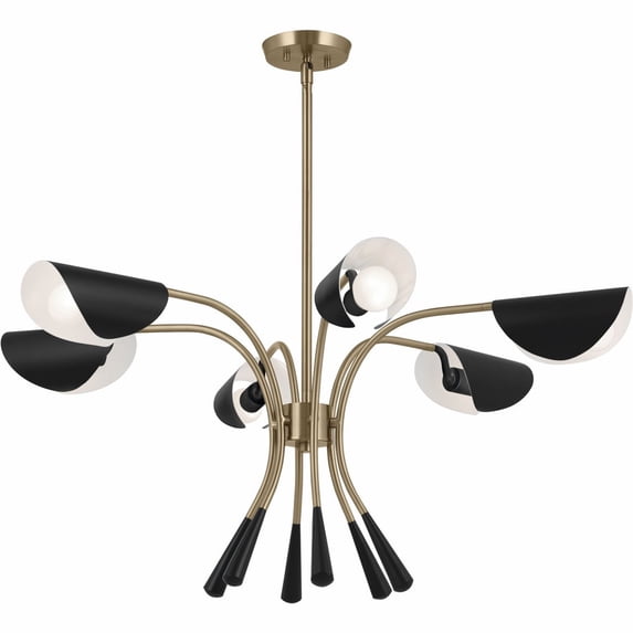 52559CPZBK Kichler Lighting Arcus - 6 Light Chandelier-17 Inches Tall and 39.25 Inches Wide-Champagne Bronze/Black Finish