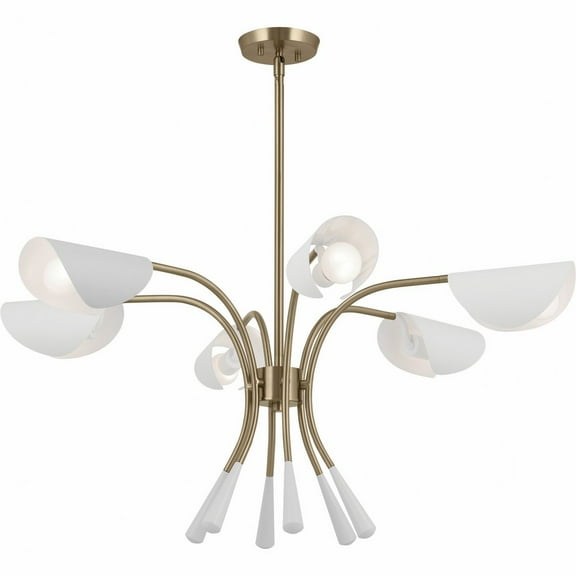 52559CPZWH Kichler Lighting Arcus - 6 Light Chandelier-17 Inches Tall and 39.25 Inches Wide-Champagne Bronze/White Finish