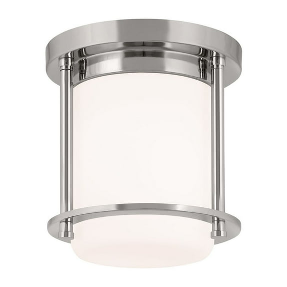 52596PN Kichler Lighting Brit - 1 Light Flush Mount-7.75 Inches Tall and 7.25 Inches Wide-Polished Nickel Finish