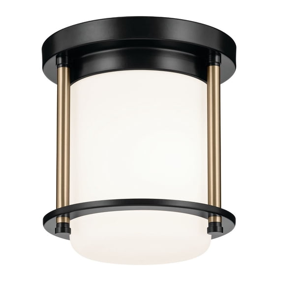 52596BKCPZ Kichler Lighting Brit - 1 Light Flush Mount-7.75 Inches Tall and 7.25 Inches Wide-Black/Champagne Bronze Finish