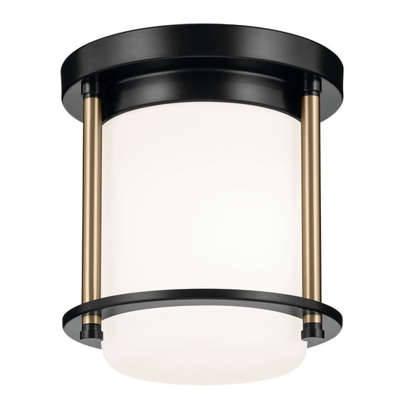 52596BKCPZ Kichler Lighting Brit - 1 Light Flush Mount-7.75 Inches Tall and 7.25 Inches Wide-Black/Champagne Bronze Finish