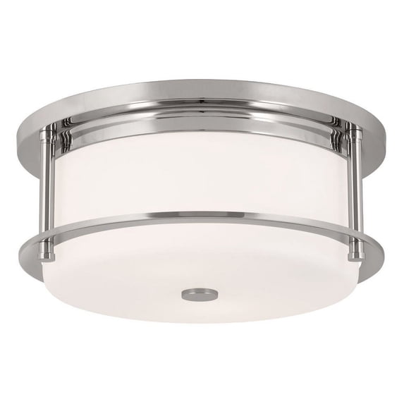 52595PN Kichler Lighting Brit - 2 Light Flush Mount-5.25 Inches Tall and 12 Inches Wide-Polished Nickel Finish