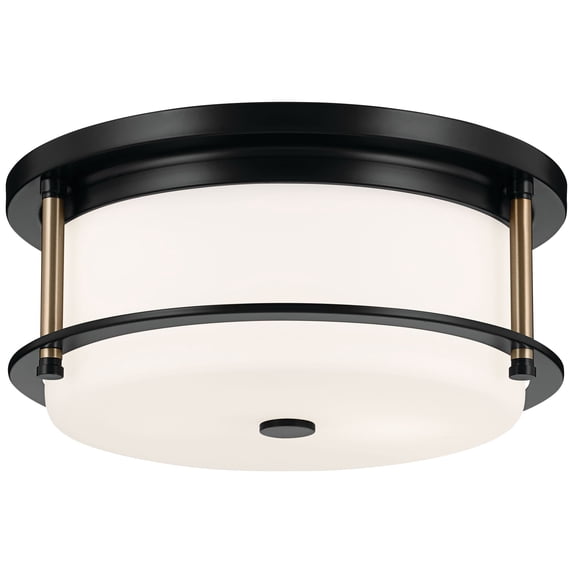 52595BKCPZ Kichler Lighting Brit - 2 Light Flush Mount-5.25 Inches Tall and 12 Inches Wide-Black/Champagne Bronze Finish