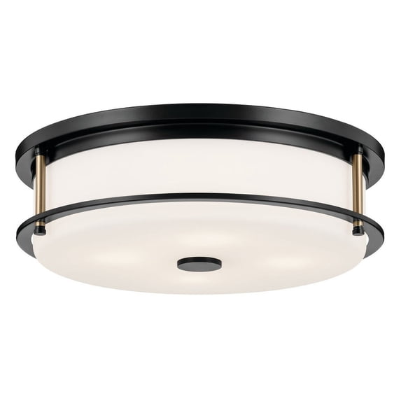 52597BKCPZ Kichler Lighting Brit - 4 Light Flush Mount-5.5 Inches Tall and 18 Inches Wide-Black/Champagne Bronze Finish