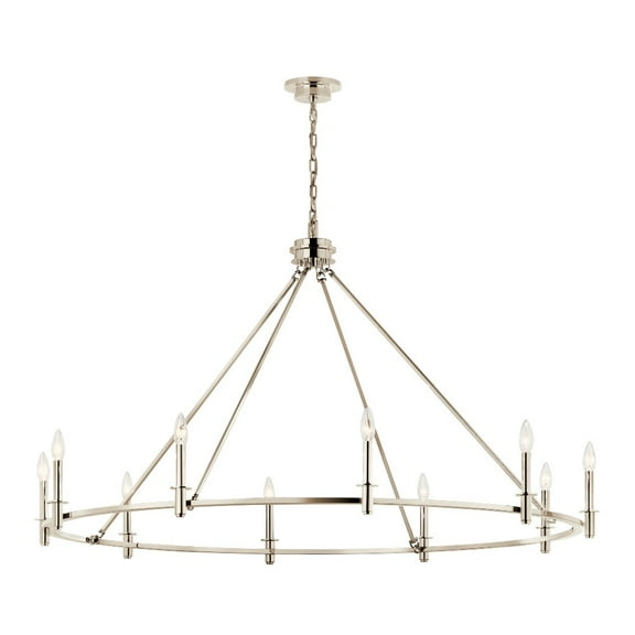 52707PN Kichler Lighting Carrick - 10 Light Chandelier-31 Inches Tall and 54.25 Inches Wide-Polished Nickel Finish