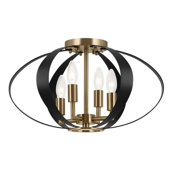 52588CPZ Kichler Lighting Cecil - 4 Light Flush Mount-10.5 Inches Tall and 17.75 Inches Wide-Champagne Bronze Finish