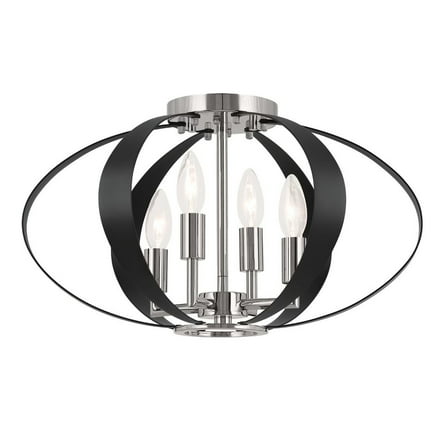 52588PN Kichler Lighting Cecil - 4 Light Flush Mount-10.5 Inches Tall and 17.75 Inches Wide-Polished Nickel Finish