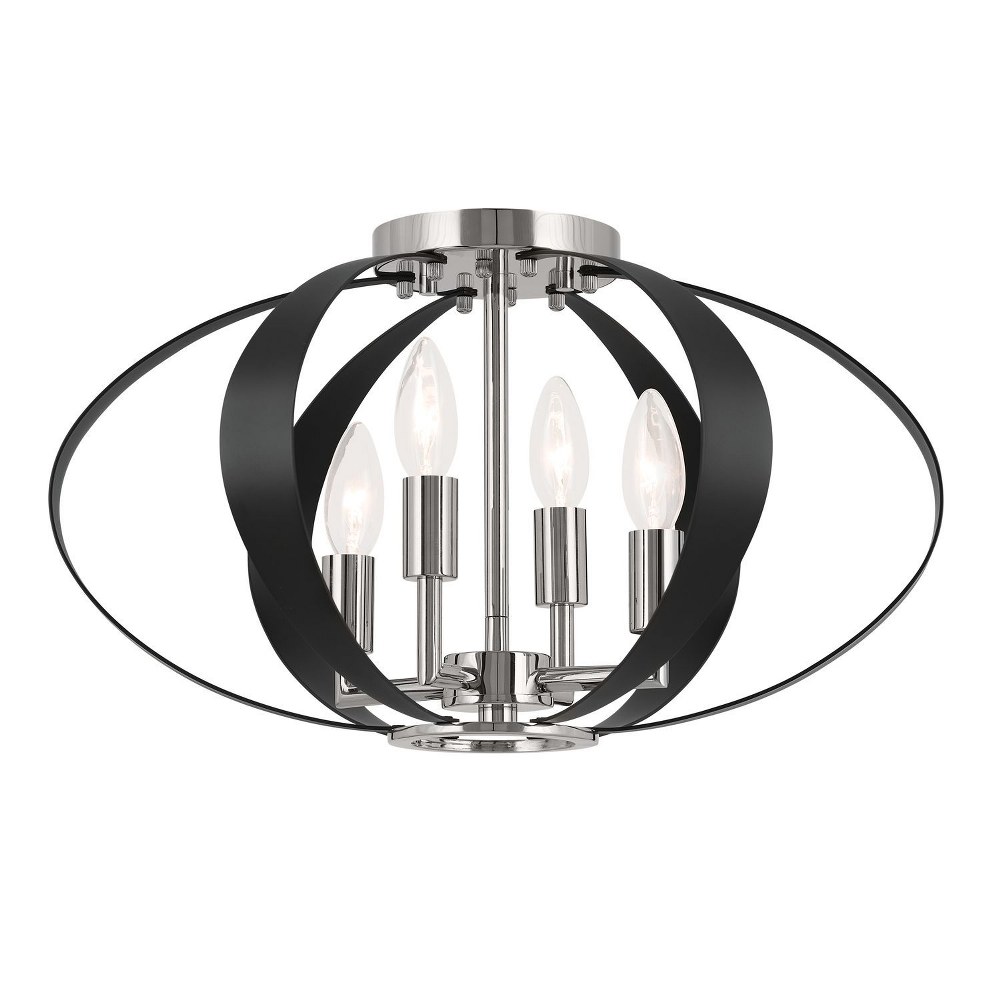52588PN-Kichler Lighting-Cecil - 4 Light Flush Mount-10.5 Inches Tall and 17.75 Inches Wide-Polished Nickel Finish
