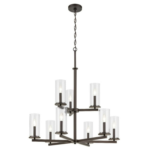 44014OZ Kichler Lighting Crosby - 9 Light Chandelier-32.5 Inches Tall and 32.25 Inches Wide-Olde Bronze Finish