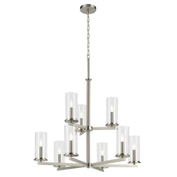 44014NI Kichler Lighting Crosby - 9 Light Chandelier-32.5 Inches Tall and 32.25 Inches Wide-Brushed Nickel Finish