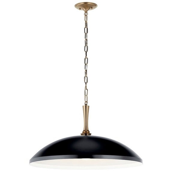 52637BK Kichler Lighting Delarosa - 1 Light Pendant In Traditional Style-12.75 Inches Tall and 24.25 Inches Wide-Black Finish