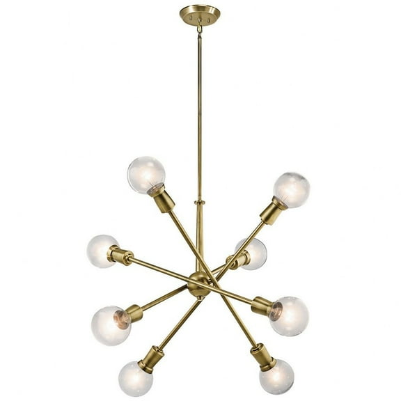 43118NBR Kichler Lighting Armstrong - 8 Light Large Chandelier - with Contemporary inspirations - 26 inches tall by 30 inches wide-Natural Brass