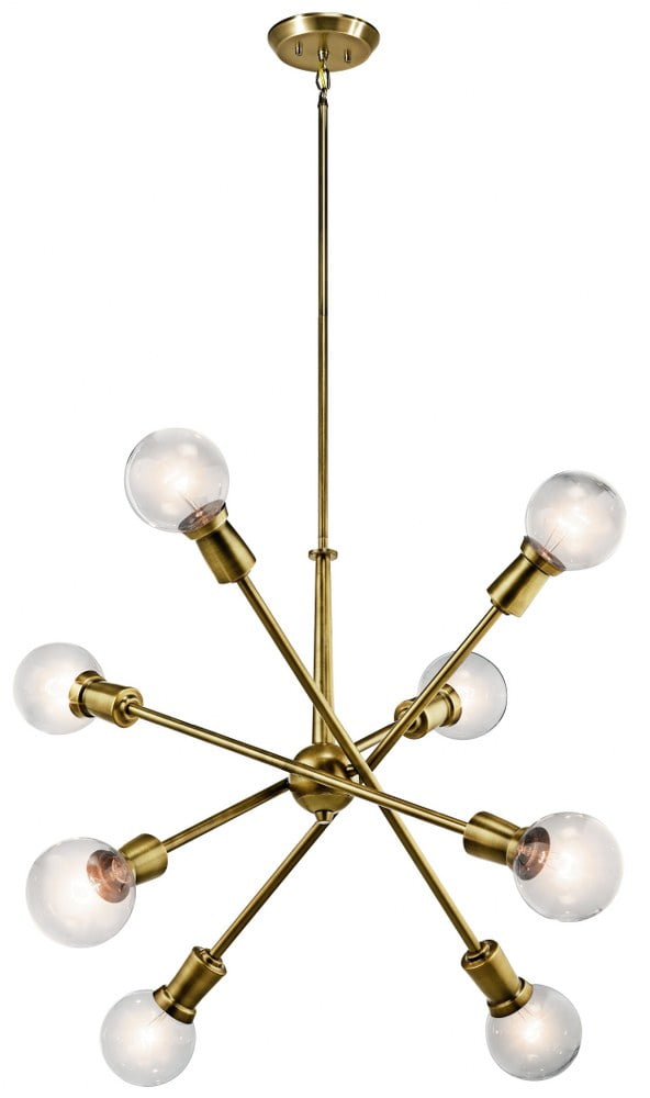 Modern Brass 30" Sputnik Chandelier with Adjustable Arms