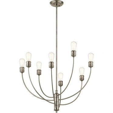 8 Light Large Chandelier With Transitional Inspirations 33.5 Inches Tall By 30.25 Inches Wide-Classic Pewter Finish Kichler Lighting 52255Clp