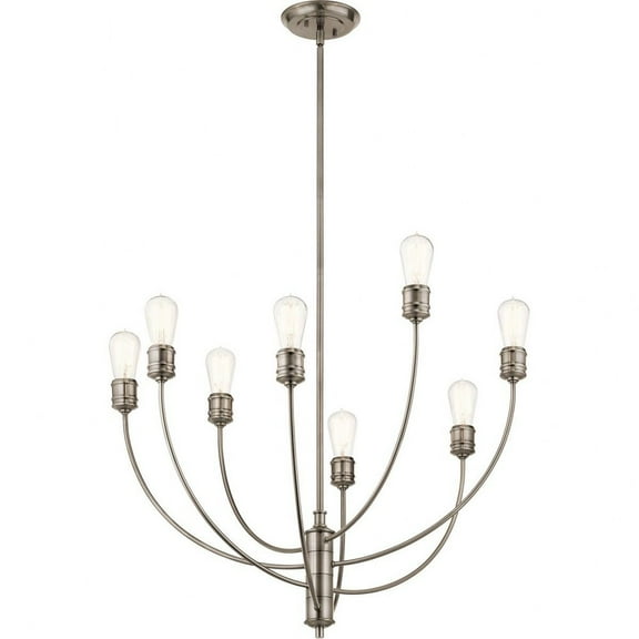 52255CLP Kichler Lighting Hatton - 8 light Large Chandelier - with Transitional inspirations - 33.5 inches tall by 30.25 inches wide-Classic Pewter