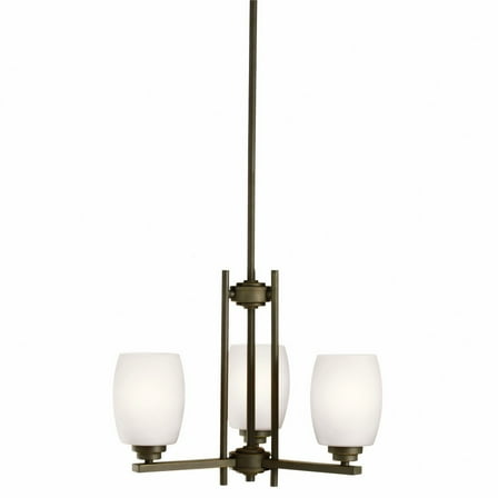 Kichler Lighting - Eileen - 3 Light Mini Chandelier with White Glass Shades -