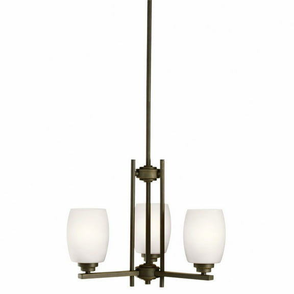Kichler Lighting - Eileen - 3 Light Mini Chandelier with White Glass Shades -