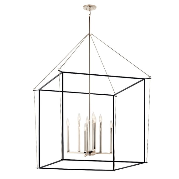 52629PN Kichler Lighting Eisley - 8 Light 2-Tier Pendant-50 Inches Tall and 34.75 Inches Wide-Polished Nickel Finish