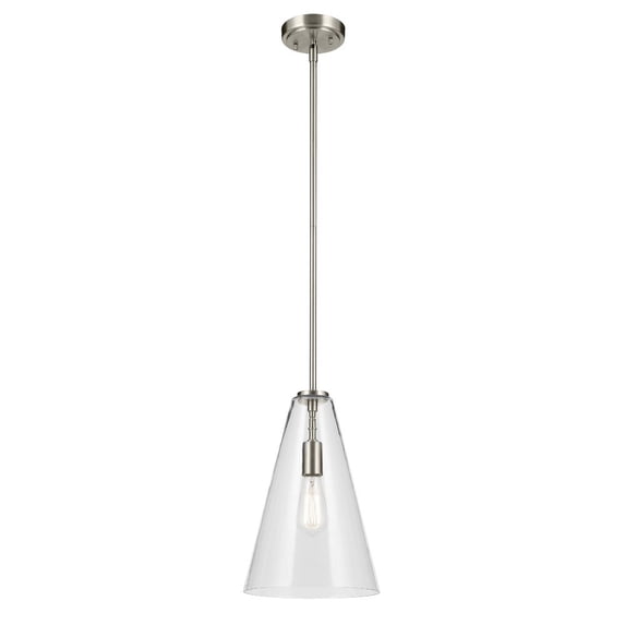 42199NI Kichler Lighting Everly - 1 Light Pendant-15.25 Inches Tall and 10.25 Inches Wide-Brushed Nickel Finish-Clear Glass Color