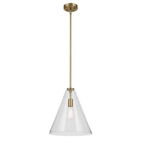 42200NBR Kichler Lighting Everly - 1 Light Pendant-15.5 Inches Tall and 14.25 Inches Wide-Natural Brass Finish-Clear Glass Color