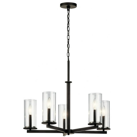 43999OZ Kichler Lighting Crosby - 5 light Medium Chandelier - with Contemporary Inspirations - 22.25 inches tall by 26.25 inches wide-Olde Bronze
