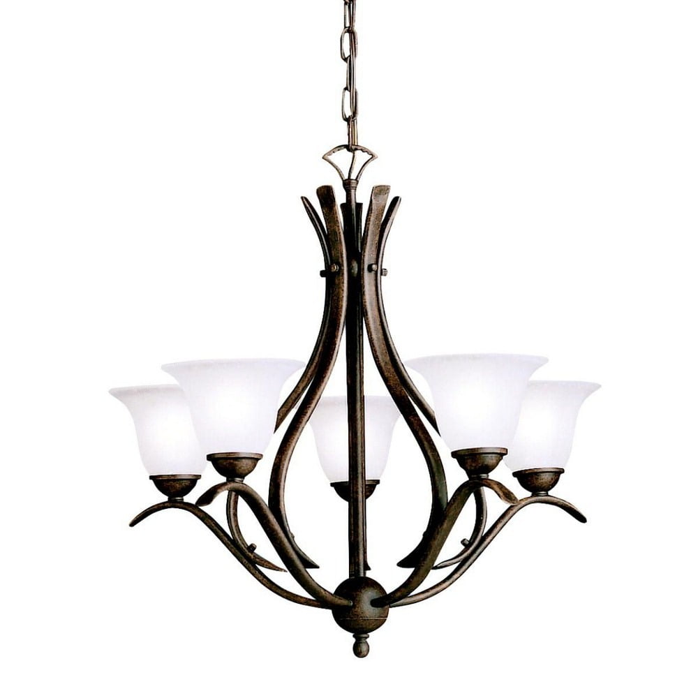 Elegant Dover 5-Light Traditional Chandelier in Distressed Bronze