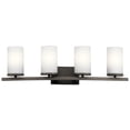 thumbnail image 1 of 45498OZ Kichler Lighting Crosby - 4 Light Bath Vanity Approved for Damp Locations - with Contemporary inspirations - 31 inches wide-Olde Bronze Finish, 1 of 5