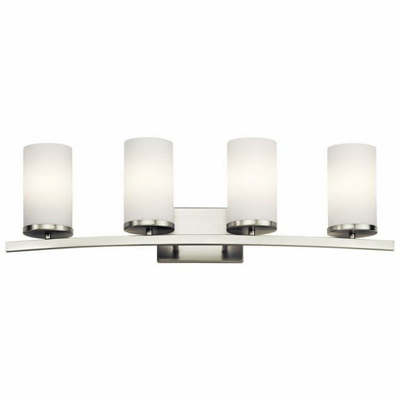 45498NI Kichler Lighting Crosby - 4 Light Bath Vanity Approved for Damp Locations - with Contemporary inspirations - 31 inches wide-Brushed Nickel