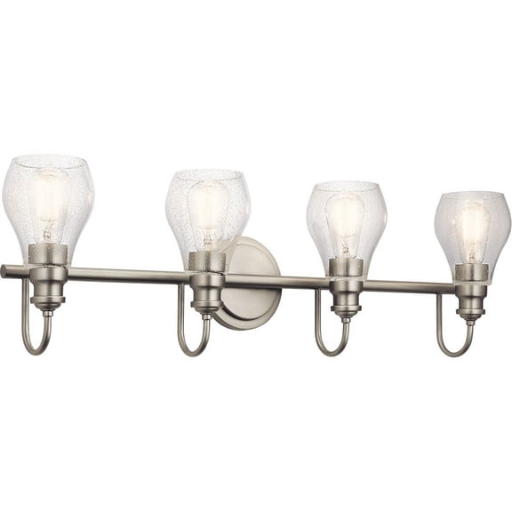 45393NI Kichler Lighting Greeier - 4 Light Bath Vanity Approved for Damp Locations - with Transitional inspirations - 10.25 inches tall by 33.25