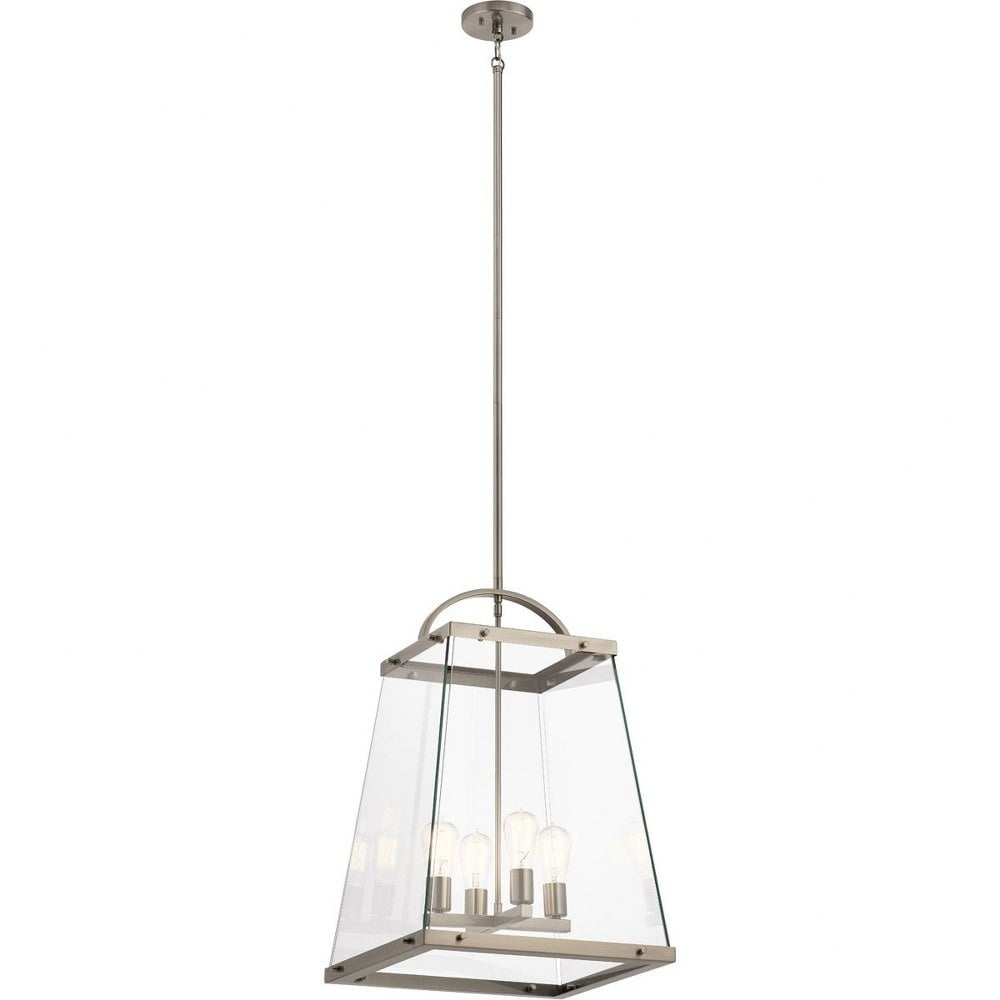 Darton Classic Pewter 25.75" Glass Foyer Pendant Light
