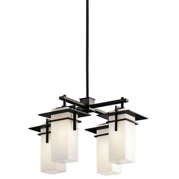 49638OZ Kichler Lighting Caterham - 4 Light Square Chandelier - With Contemporary Inspirations - 12.75 Inches Tall By 21 Inches Wide     -Traditional