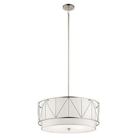 52072SN Kichler Lighting Birkleigh - Pendant 4 Light - with Transitional inspirations - 11.5 inches tall by 24 inches wide-Satin Nickel Finish
