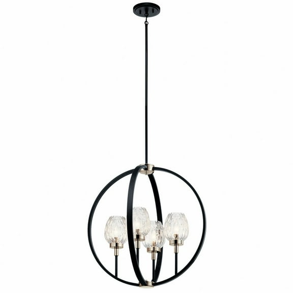 44239BK Kichler Lighting Moyra - 4 Light Medium Chandelier - With Contemporary Inspirations - 25.5 Inches Tall By 24 Inches Wide     -Traditional