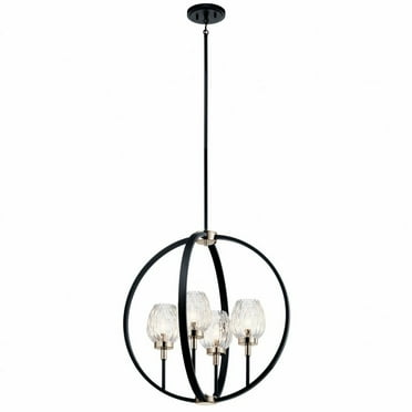 4 Light Medium Chandelier With Contemporary Inspirations 25.5 Inches Tall By 24 Inches Wide     -Traditional Installation Kichler Lighting 44239Bk