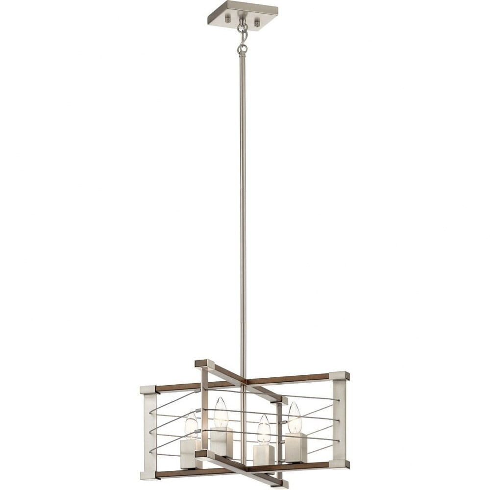 Lente Brushed Nickel 4-Light Vintage Pendant