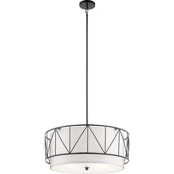52072BK Kichler Lighting Birkleigh - Pendant 4 Light - with Transitional inspirations - 11.5 inches tall by 24 inches wide-Black Finish