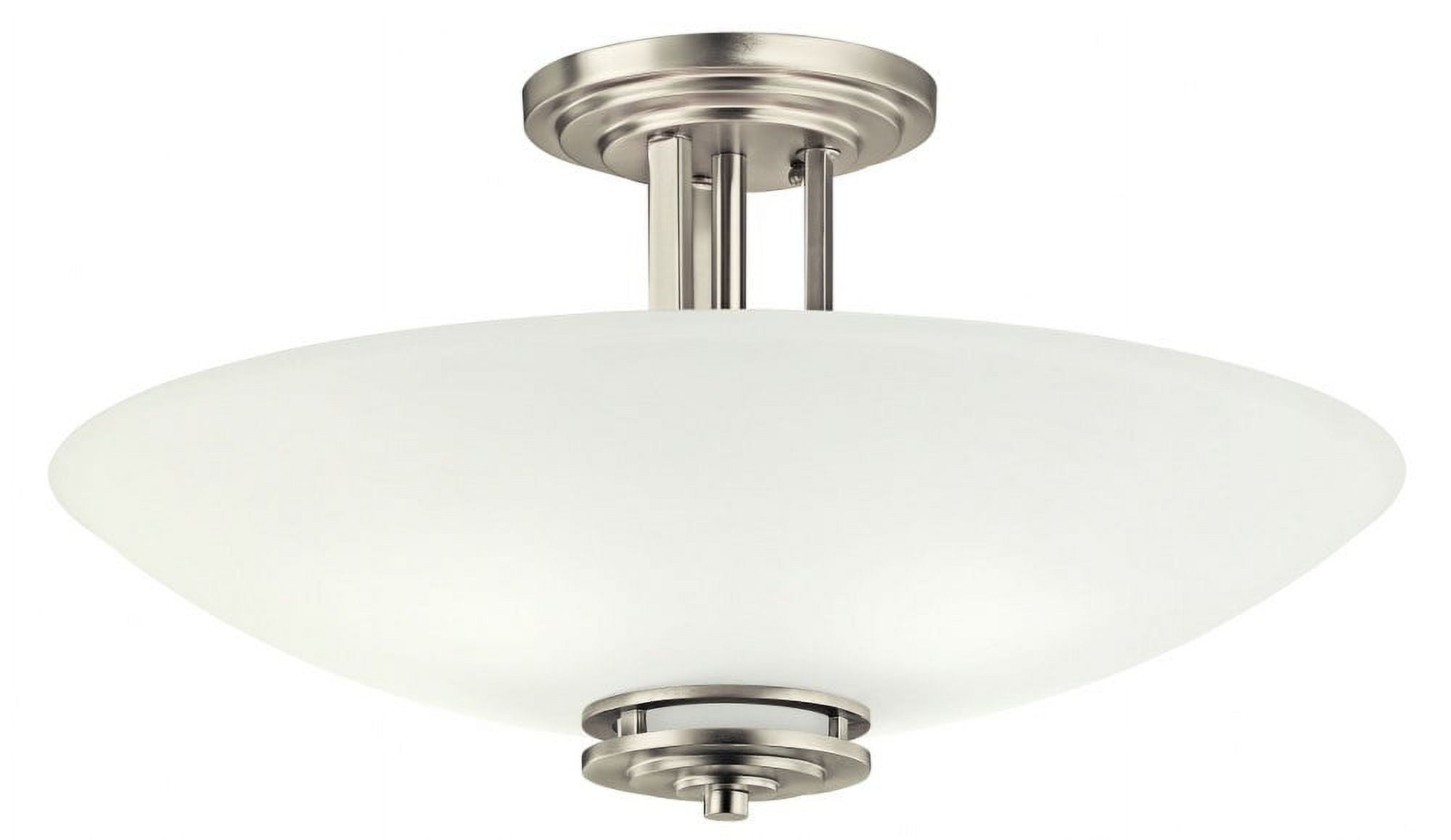 Brushed Nickel 24" Glass Bowl Semi-Flush Mount Light