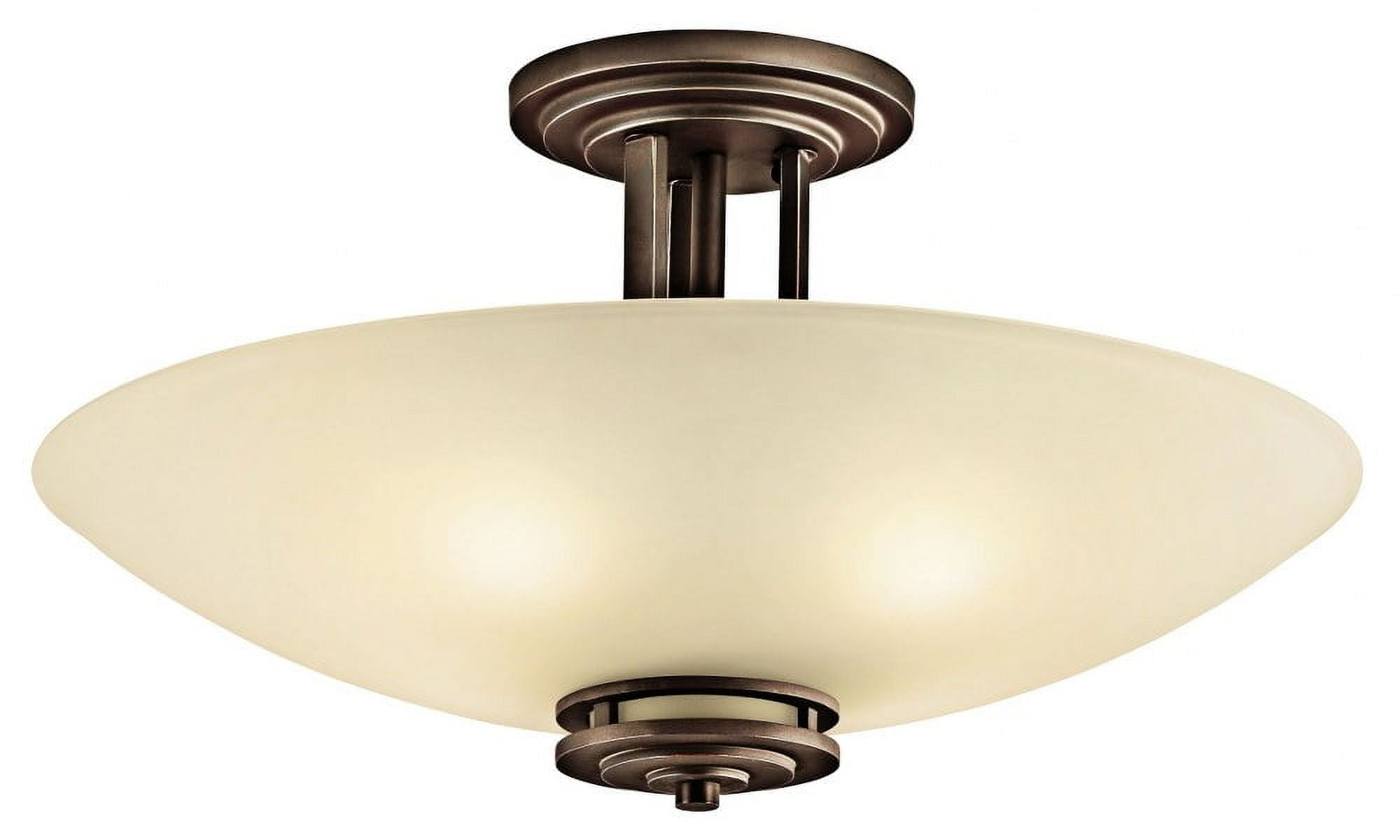 Hendrik 24" Olde Bronze Glass Semi Flush Mount
