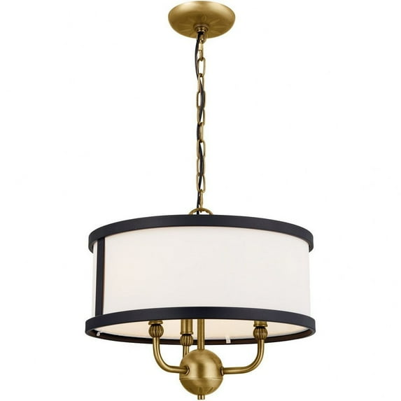 3 Light Convertible Chandelier In Homestead Style-13.25 Inches Tall And 15.5 Inches Wide-Natural Brass Finish -Traditional Installation Kichler