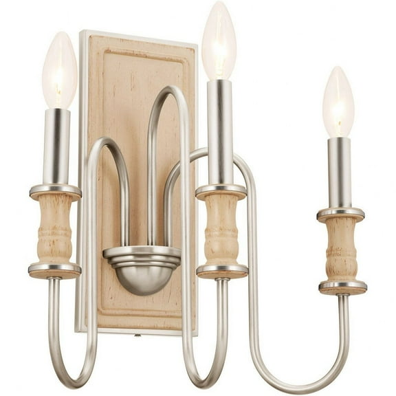 52473NI Kichler Lighting Karthe - 3 Light Wall Sconce In Homestead Style-14.5 Inches Tall and 9.5 Inches Wide-Brushed Nickel Finish